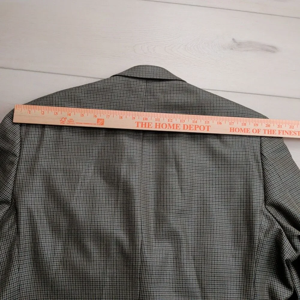 Lauren Ralph Lauren Blazer Sport‎ Coat Mens 44L Silk Wool Houndstooth Brown